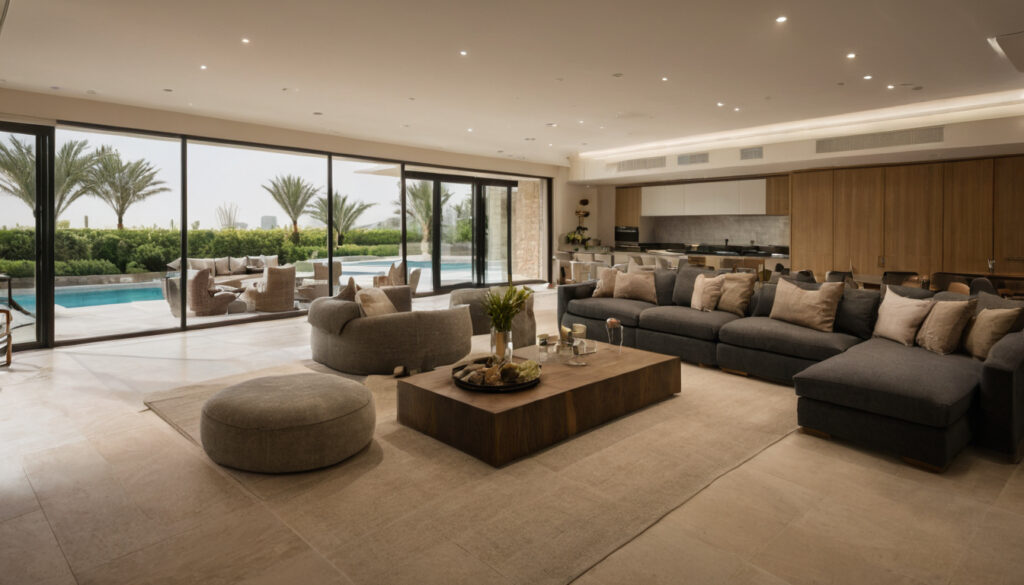 How do design-and-build, separate contracts and direct trade packages compare line by line shown in a luxury residential interior